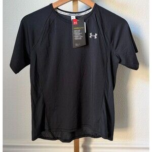Under Armour Coolswitch Run Short Sleeve Shirt Black - Size Medium - Brand New